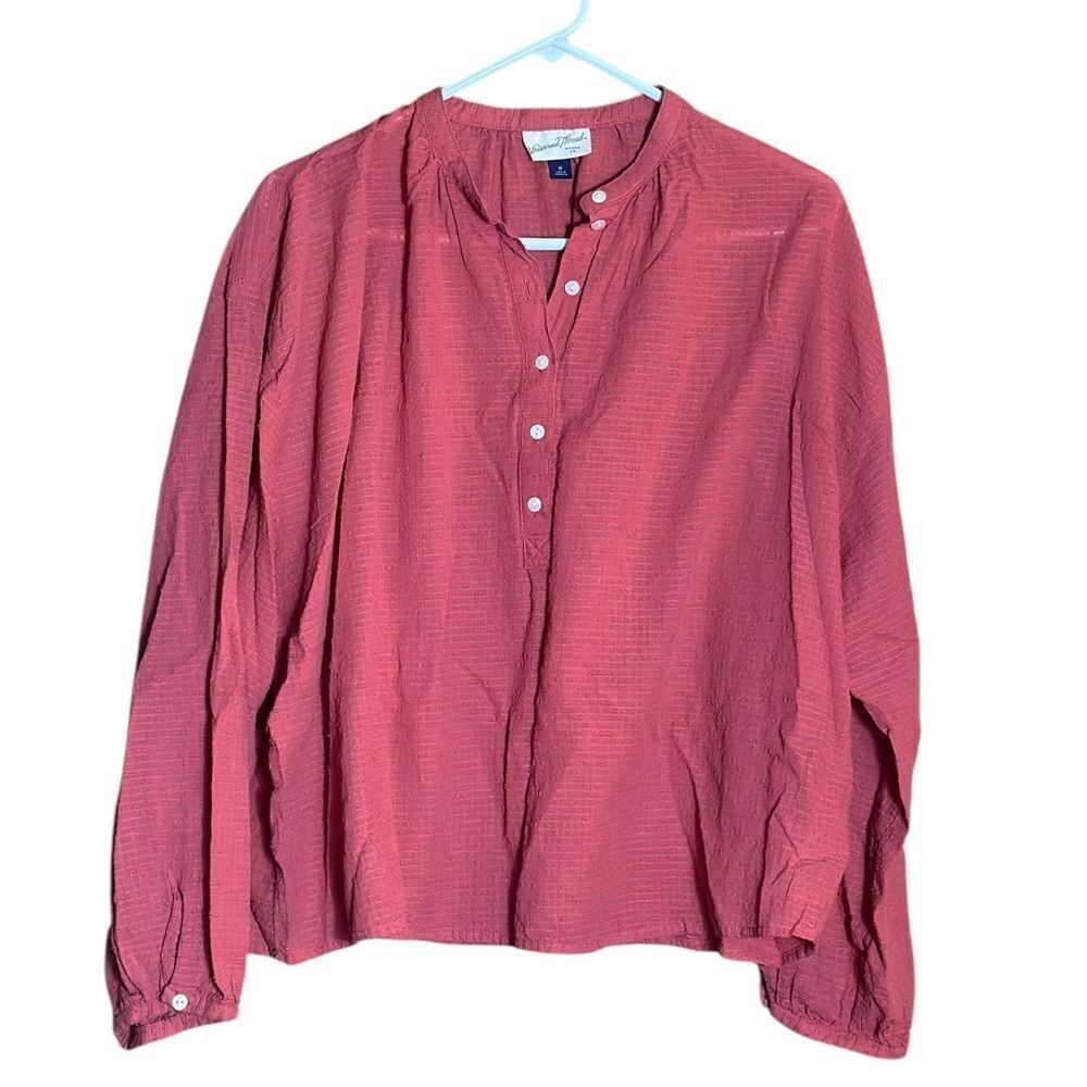 Universal Thread Oversized Long Sleeve Dusty Pink Blouse Size Medium 📦 - Picture 2 of 7